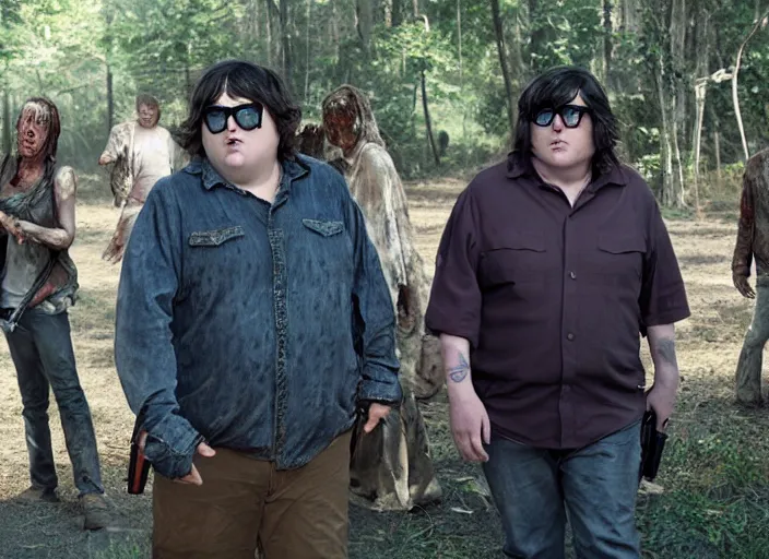 Image similar to film still of andy milonakis in the new walking dead tv series, 4 k