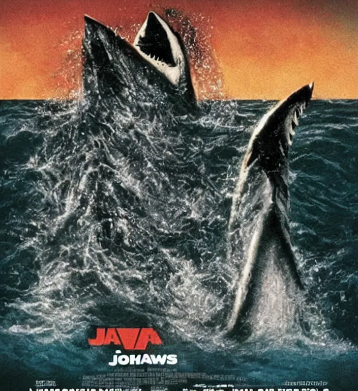 Image similar to a horror movie poster for jaws