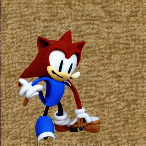 Prompt: burlap sonic the hedgehog