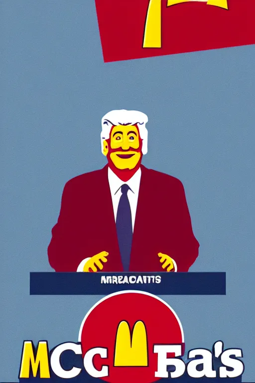 Image similar to official mcportrait of the mcpresident of the united mcstates of mcdonalds, mcdonalds - style government propaganda