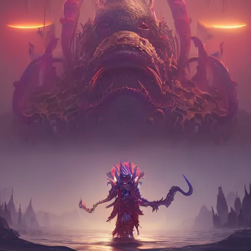 Image similar to n'zoth from world of warcraft, intricate artwork by tooth wu and wlop and beeple. octane render, trending on artstation, greg rutkowski very coherent symmetrical artwork. cinematic, hyper realism, high detail, octane render