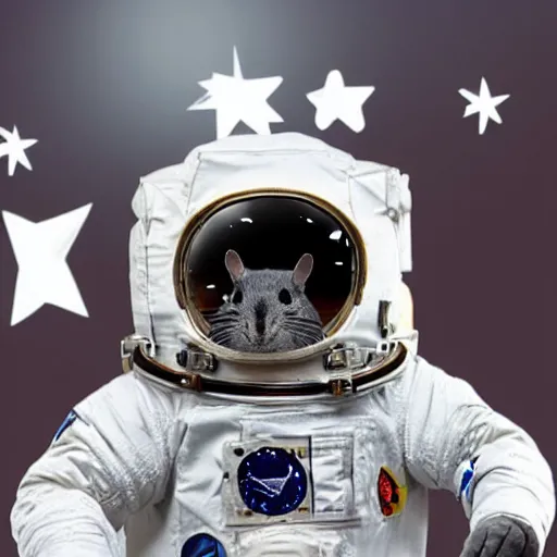 Prompt: chinchilla in a astronaut suit