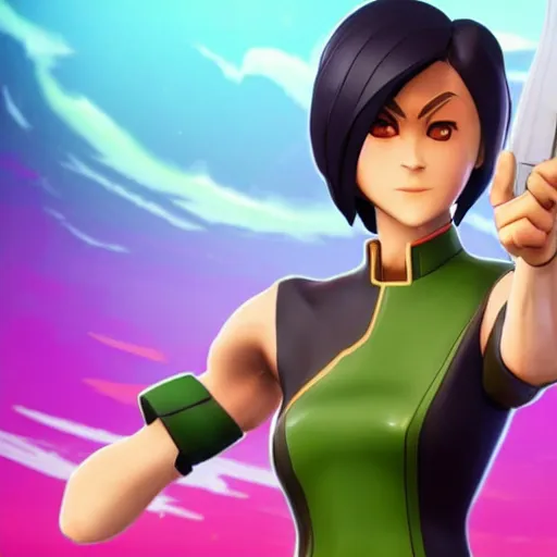 Image similar to toph beifong in fortnite, character render, full body shot, highly detailed, in game render