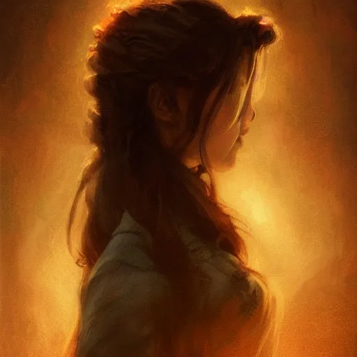 Image similar to elegant aerith gainsborough portrait, atmospheric lighting, painted, menacing, intricate, volumetric lighting, beautiful, rich deep colours masterpiece, golden hour, golden ratio, sharp focus, ultra detailed, by leesha hannigan, ross tran, thierry doizon, kai carpenter, ignacio fernandez rios