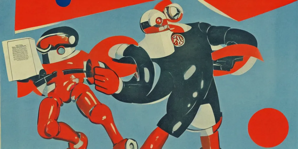 Image similar to Doctor Robotnik, soviet propaganda poster,