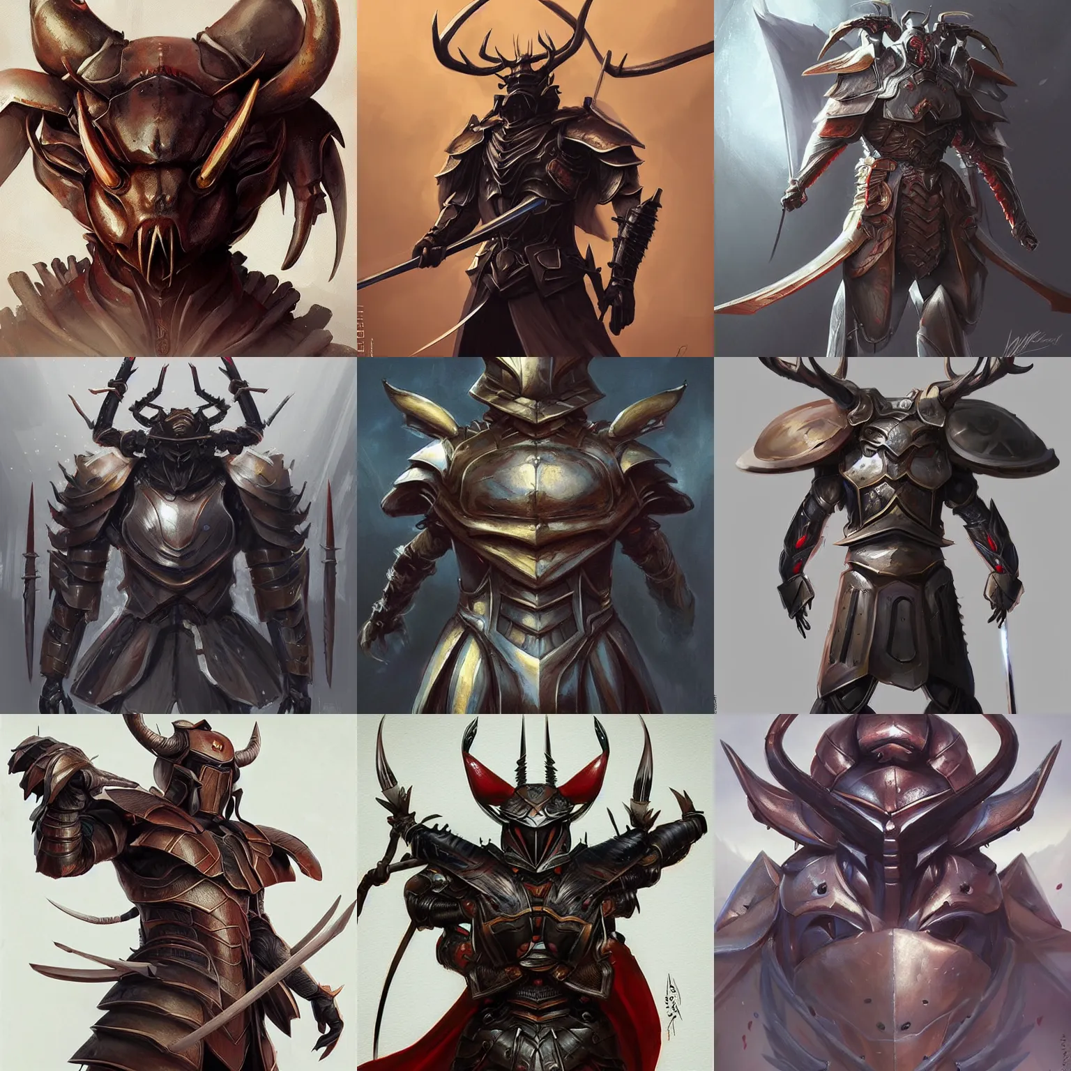 Prompt: stag beetle samurai armor, art by artgerm and greg rutkowski and magali villeneuve, d & d, fantasy, highly detailed, portrait, digital painting, trending on artstation, concept art, sharp focus, illustration