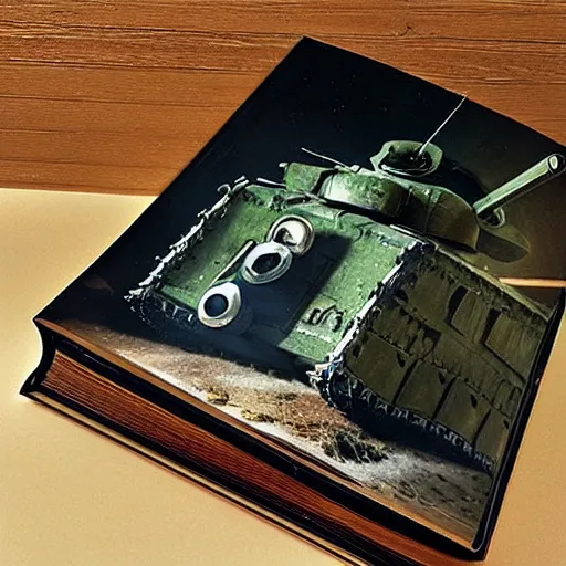 Image similar to book in the shape of a tank, photo