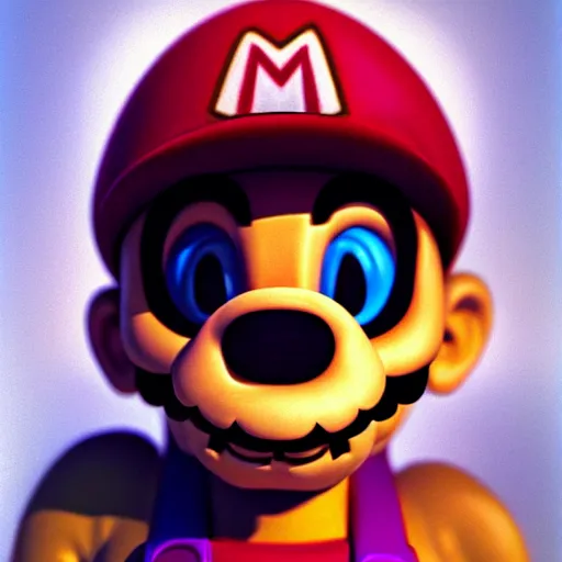 Image similar to A skeleton in the game Super Mario 64, hyperrealism