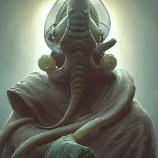 Prompt: product photo of a squidward as a dark souls boss, by artgerm and greg rutkowski and marc newson, alphonse mucha, zaha hadid, volumetric light, detailed, octane render, midsommar