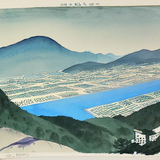 Image similar to watercolor of chuncheon by charles e. burchfield