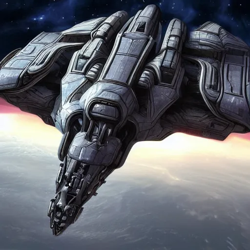 Image similar to sci - fi, space ship, highly detailed, starcraft,