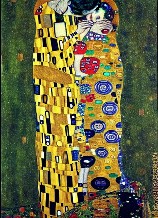 Image similar to beautiful detailed tarot card, painting by gustav klimt