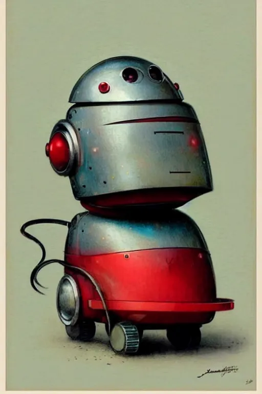 Prompt: ( ( ( ( ( 1 9 5 0 s retro future android robot fat robot mouse wagon. muted colors., ) ) ) ) ) by jean - baptiste monge,!!!!!!!!!!!!!!!!!!!!!!!!! chrome red