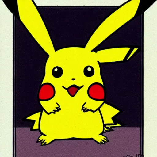 Image similar to Pikachu as drawn by comic strip artist Jim Davis (1989)