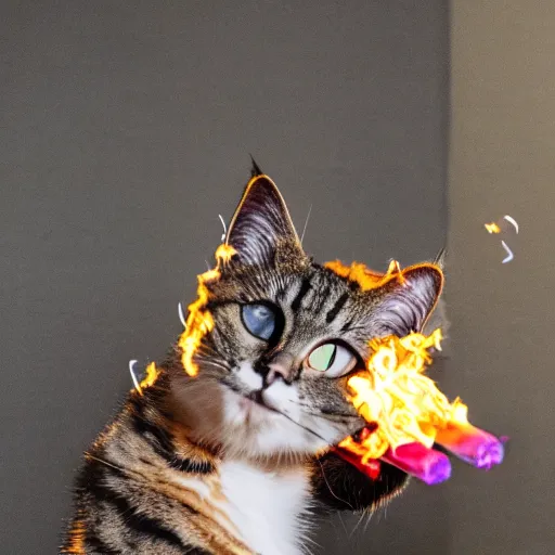 a cat juggling fire sticks | Stable Diffusion | OpenArt