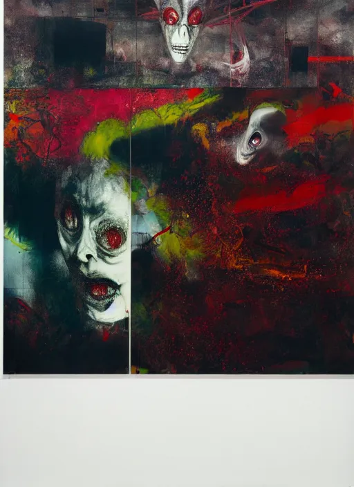 Image similar to alien landscape, a brutalist designed, gothic, rich deep colours, painted by francis bacon, adrian ghenie, james jean and petra cortright, part by gerhard richter, part by takato yamamoto. 8 k masterpiece