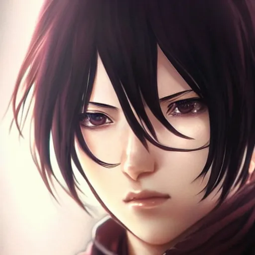 Prompt: mikasa ackerman, keh, beautiful face!!!!, 2 7 years old, cg animation, lifelike, animated, realistic, character select portrait, by artgerm, greg rutkowski, alphonse mucha, 3 d