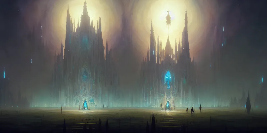 Image similar to The Astral Cathedral, by Peter Mohrbacher and Andreas Rocha and Craig Mullins