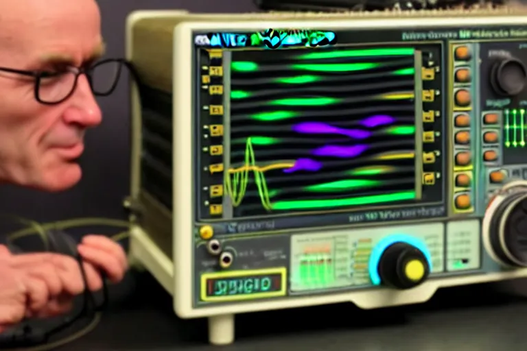 Image similar to an oscilloscope shaking a sound wave, wiggling a weasel, a stoat sinusoid spectacle : the wiggle and the wave - the wiggle is the wave! demonstration of a sine wave ermine.