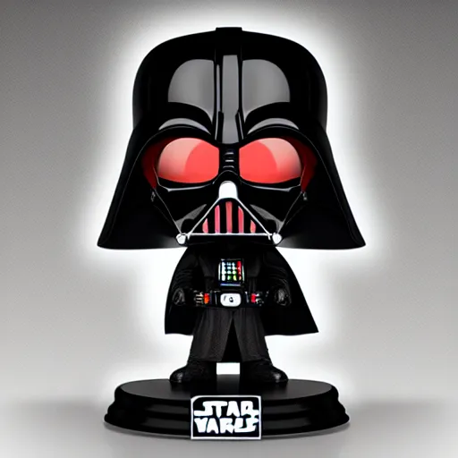 Prompt: artstation darth vader bobble head, small but fierce, very detailed, portrait, high contrast, unreal engine 5