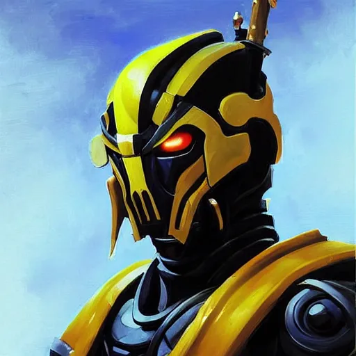 Image similar to greg manchess portrait painting of cyrax from mortal kombat as overwatch character, medium shot, asymmetrical, profile picture, organic painting, sunny day, matte painting, bold shapes, hard edges, street art, trending on artstation, by huang guangjian and gil elvgren and frank frazetta