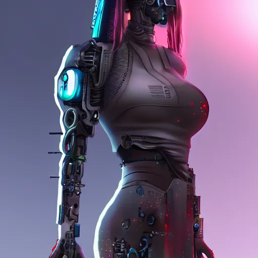 Prompt: cyberpunk cyborg in full growth, detailed, full shot, trending on artstation