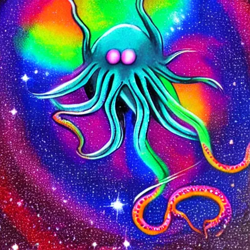 Image similar to rainbow cosmic octopus