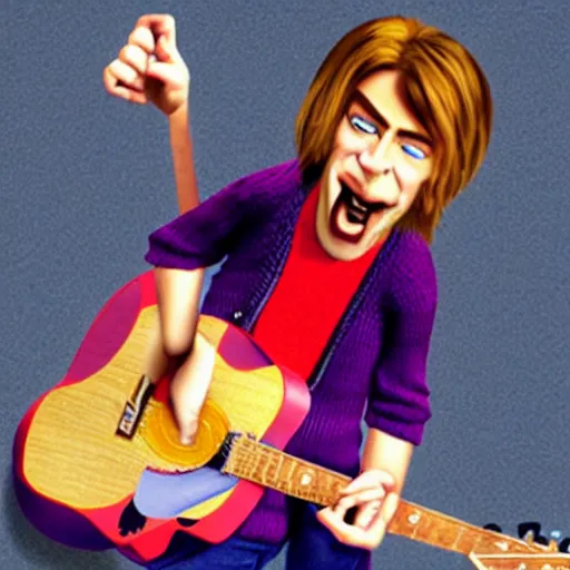 Image similar to Kurt Cobain as a pixar character