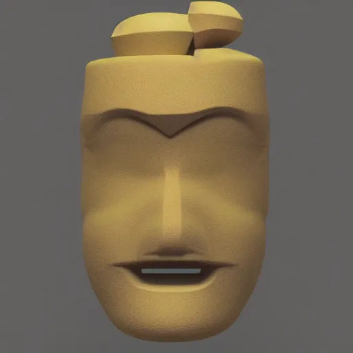 Prompt: tiki head in the style of constantin brancusi , detailed, pastel colors, 3D, concept art, octane render, detailed