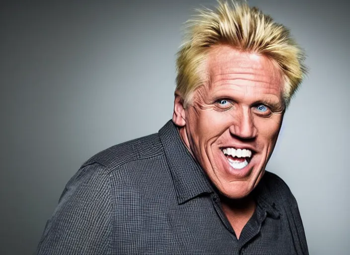 Prompt: studio portrait photo still of gary busey!!!!!!!! at age 5 3 years old 5 3 years of age!!!!!!! screaming at a desktop computer, 8 k, 8 5 mm f 1. 8, studio lighting, rim light, right side key light