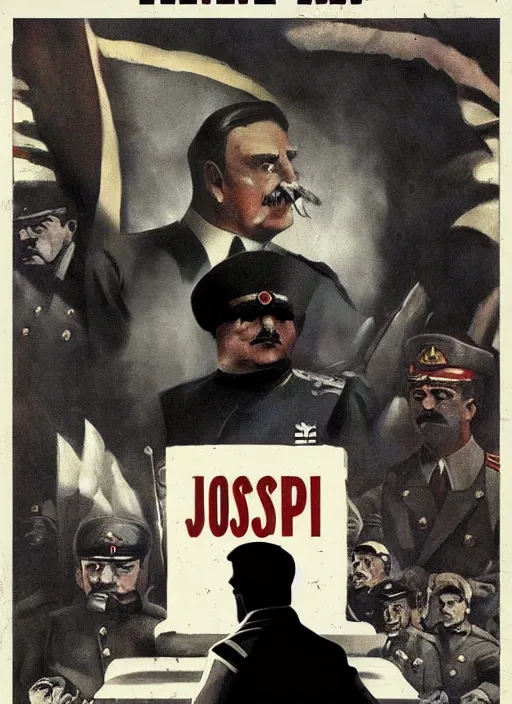 Image similar to poster for an animation called joseph stalin vs adolf hitler, 8 k, hd, art by craig mullins