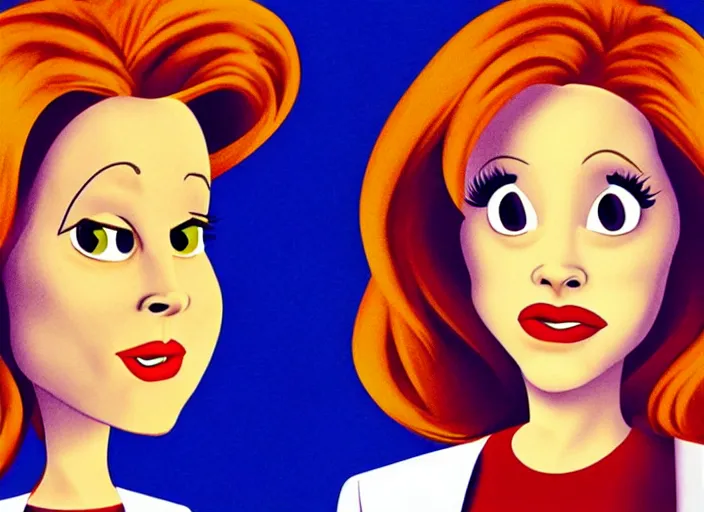 Prompt: dana scully in the style of 1 9 7 0's disney animation