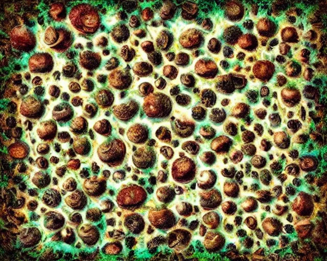 Prompt: every single variety of mushroom. landscape art. 16k photograph. as seen in my dreams by #instagram