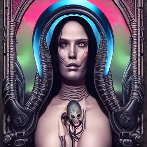 Image similar to Lofi Scorn Giger Lovecraft Lovecraftian Alien Woman portrait Pixar style by Tristan Eaton Stanley Artgerm and Tom Bagshaw