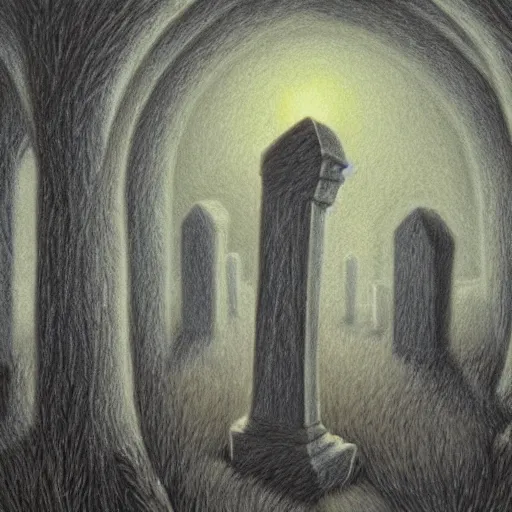 Image similar to Colored pencil art on paper, Ghost in Cemetery, highly detailed, artstation, MasterPiece, Award-Winning, Caran d'Ache Luminance