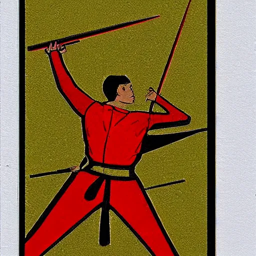 Image similar to taro card with an archer, art deco, trending on devianart, detailed