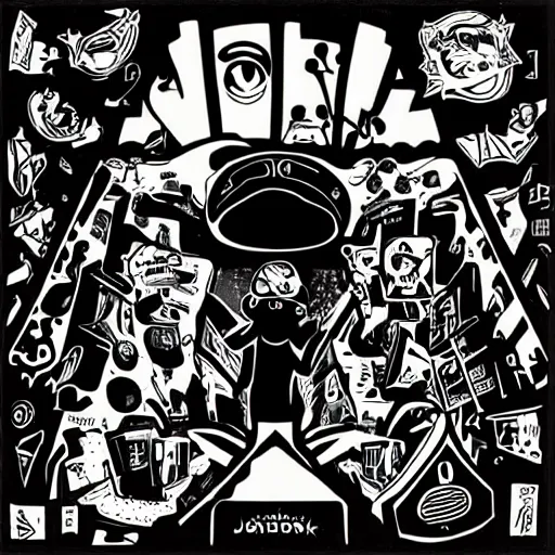 Prompt: album cover artwork for JONSK designed by Mcbess.