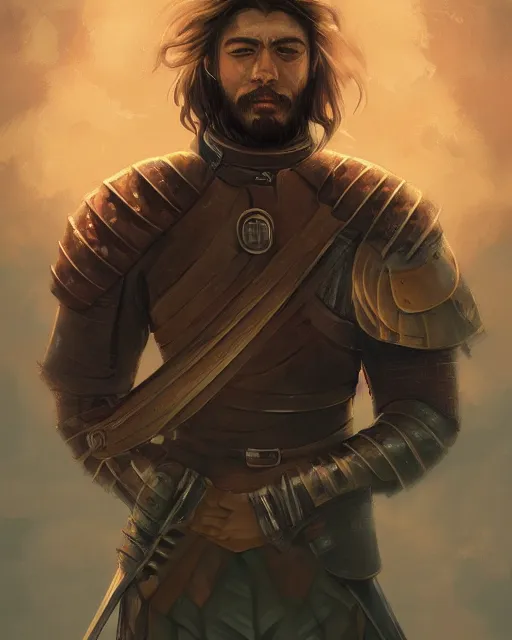 Image similar to ultrarealistic digital illustration of a spanish conquistador in battle, art by anato finnstark, studio ghibli and sangsoo jeong, symmetric, portrait, handsome, digital painting, artstation