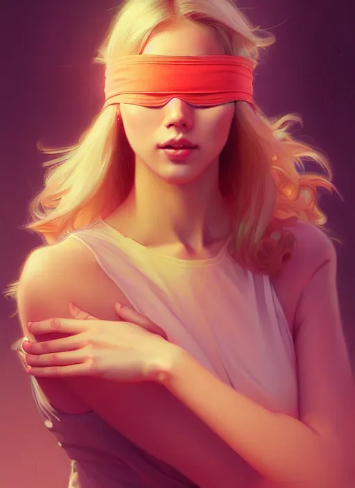 Blindfolded women