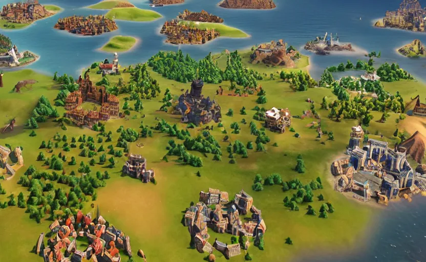 Image similar to “screen shot of civilization 6”