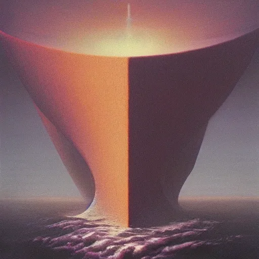 Image similar to naval energy shield by Zdzisław Beksiński, oil on canvas