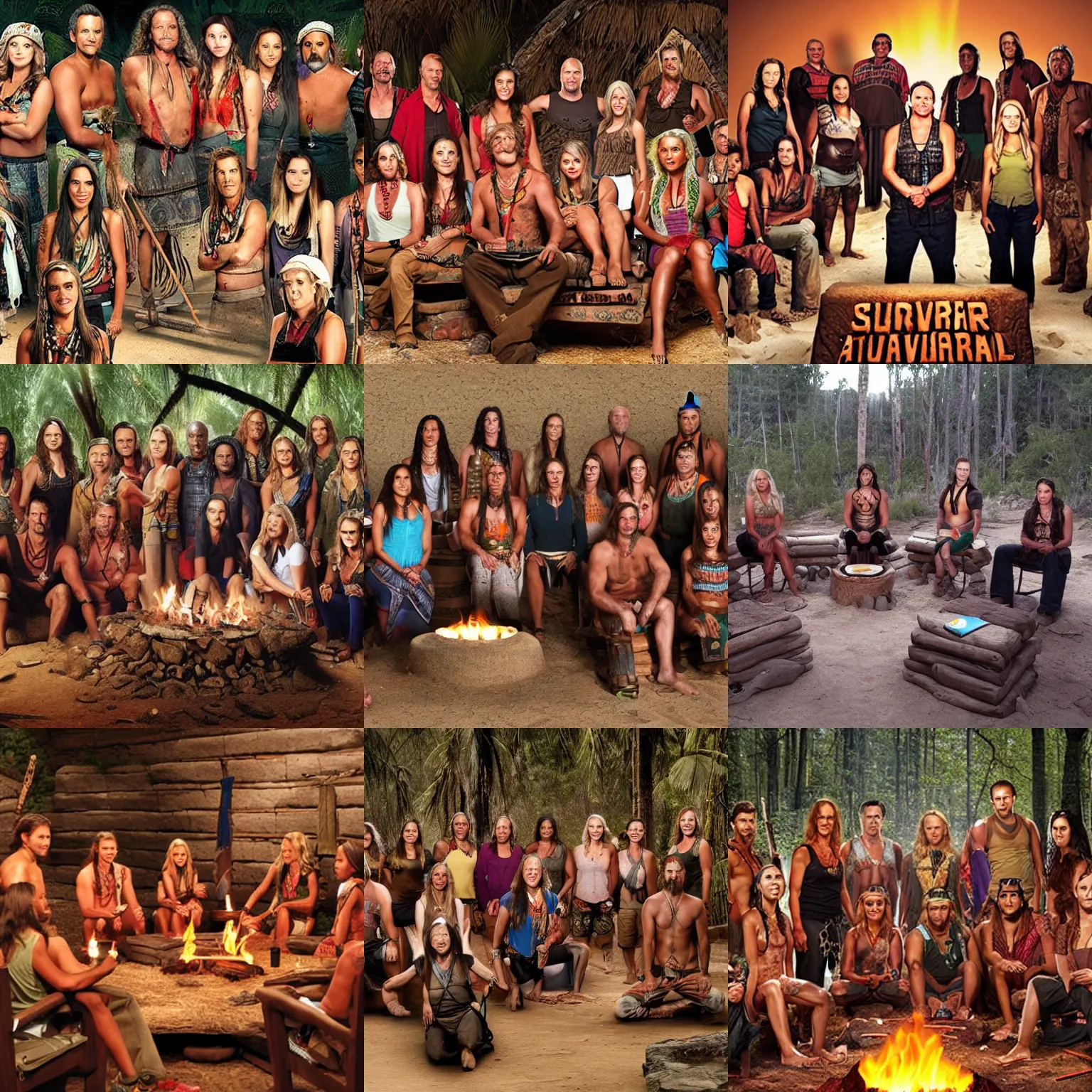 Prompt: Survivor tribal council