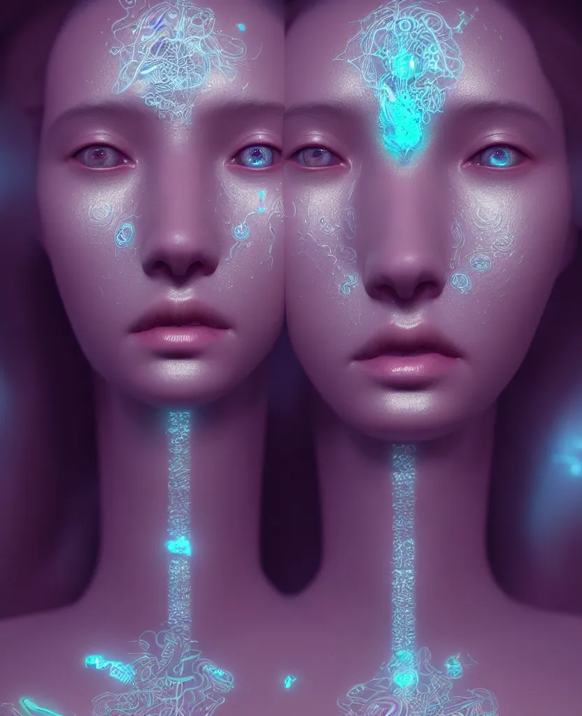 Image similar to goddess close-up portrait. bioluminiscent creatures, intricate artwork by Tooth Wu and wlop and beeple. octane render, trending on artstation, greg rutkowski very coherent symmetrical artwork. cinematic, hyper realism, high detail, octane render, 8k