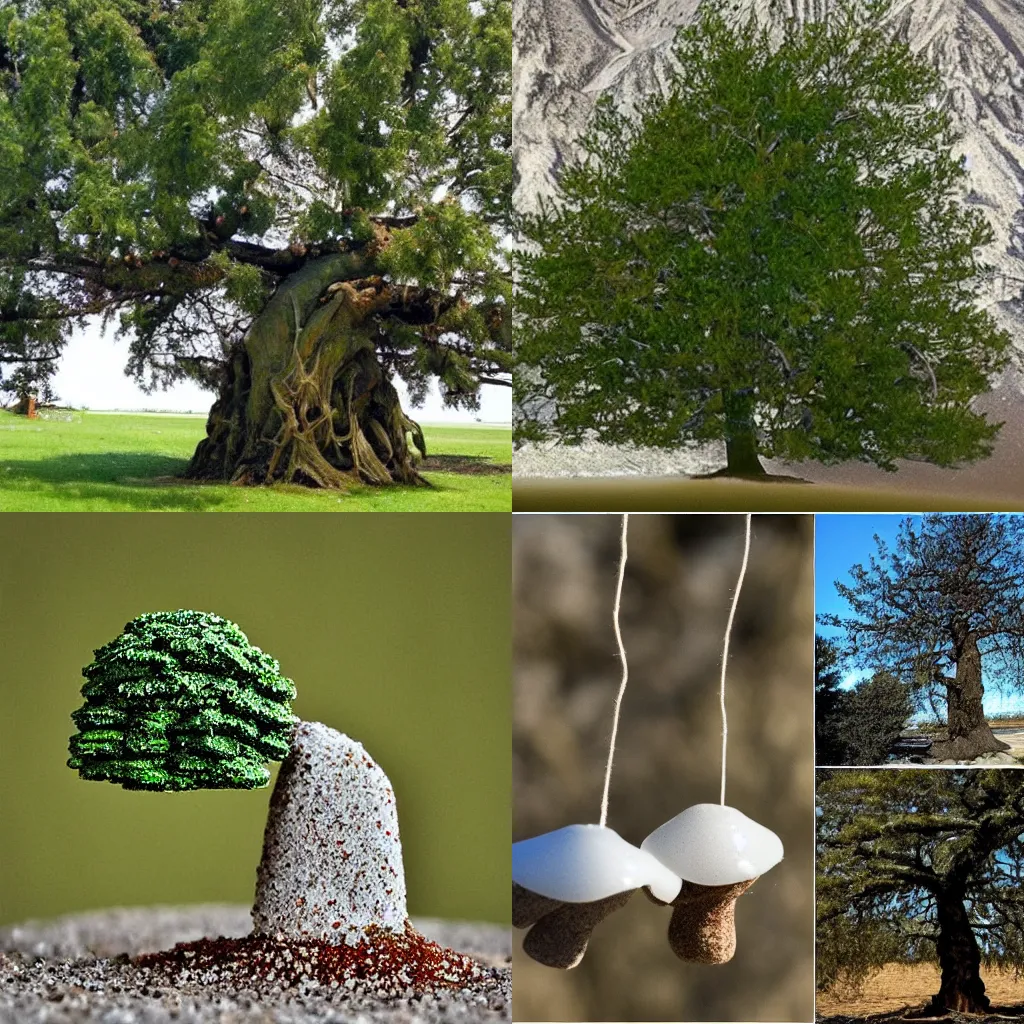 Prompt: tree that splits salt and pepper