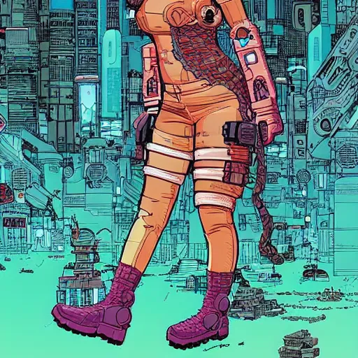 Prompt: Cyberpunk girl by Josan Gonzalez and Geof Darrow