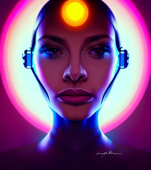 Image similar to symmetry!! latin princess of technology, solid cube of light, hard edges, product render retro - futuristic poster scifi, lasers and neon circuits, beautiful woman latin princess, intricate, elegant, highly detailed, digital painting, artstation, concept art, smooth, sharp focus, illustration, dreamlike, art by artgerm