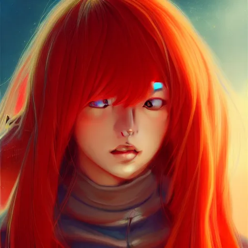 Prompt: portrait of asuka langley soryu, background, intricate, elegant, highly detailed, digital painting, artstation, concept art, smooth, sharp focus, illustration, by anato finnstark, boissb - blanca. j, cindy avelino, clint cearley, anna podedworna