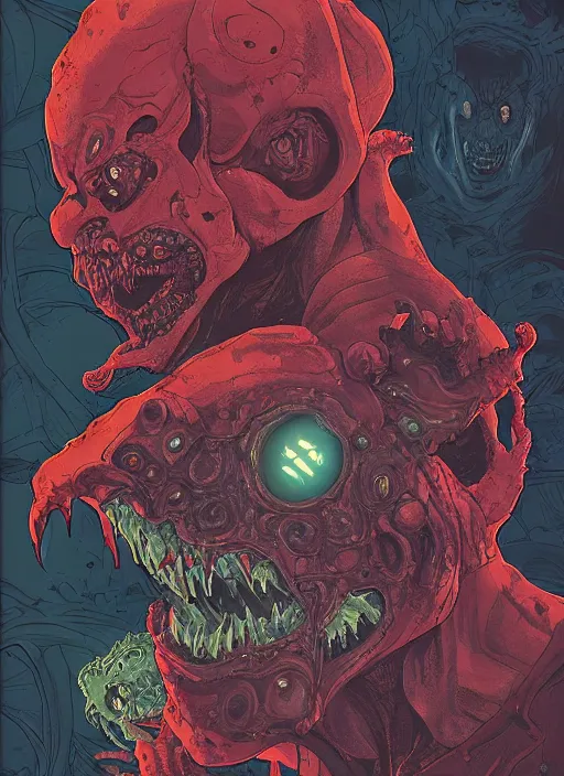 Image similar to a study of cell shaded portrait of james cameron demon as doom concept art, llustration, post grung, concept art by josan gonzales and wlop, by james jean, victo ngai, david rubin, mike mignola, laurie greasley, highly detailed, sharp focus, alien, trending on artstation, hq, deviantart, art by artgem