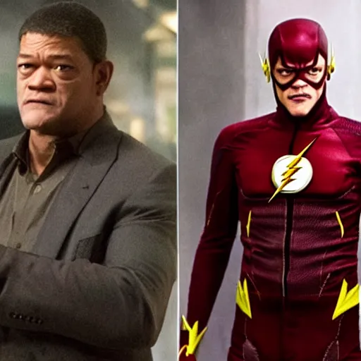 Image similar to Laurence Fishburne as the flash