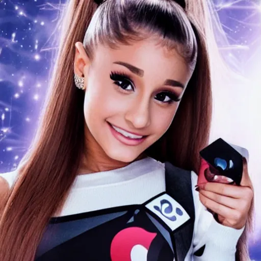 Image similar to ariana grande as a poggers champion